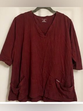 Jaanuu Burgundy Scrub Top Women’s 3XL